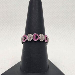Heart-Shaped‎ Pink & Silver Ring Size 8 (NWOT)